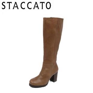  staccato/思加图胎牛皮9BQ06D女皮靴子冬季包邮女靴高跟 区