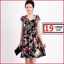 2013春装新款妈妈装 夏装女装中老年春款连衣裙 中年大码碎花裙子