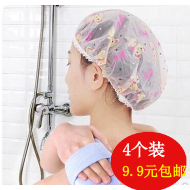 4個裝9.9元包郵防水浴帽成人女款卡通沐浴帽廚房做飯防油煙帽子在類目 家庭/個人清潔工具, 個人洗護清潔用具, 浴帽中 - 來自Buy2taobao.com提供專業的淘寶代購服務