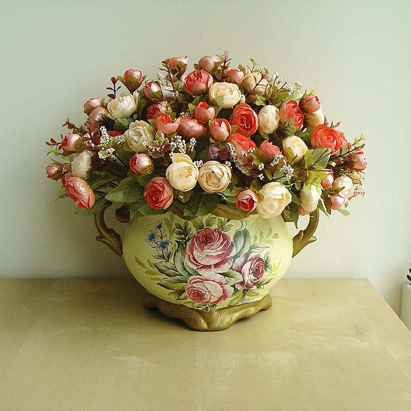 特价包邮欧式茶玫套装珠光布高档仿真花假花绢花客厅餐桌摆设家居 特价包邮欧式茶玫套装珠光布高档仿真花假花绢花客厅餐桌摆设家居