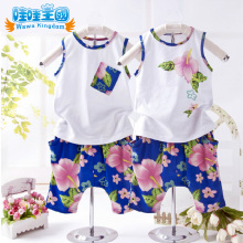 Love to buy] Korean version fitted baby clothes baby child vest suit 2013 new flowers baby sports summer