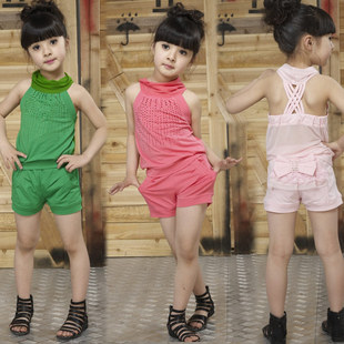  夏季女童装套装新款儿童时尚装韩版休闲女短袖公主裙夏装包邮