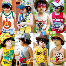2013 summer new Korean boys and girls children's clothing children's cartoon baby sleeveless T-shirt vest tide tx-1798