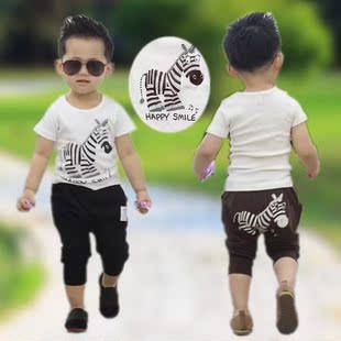  中小儿童装 男童套装夏装新款 宝宝韩版 休闲运动套装学院风
