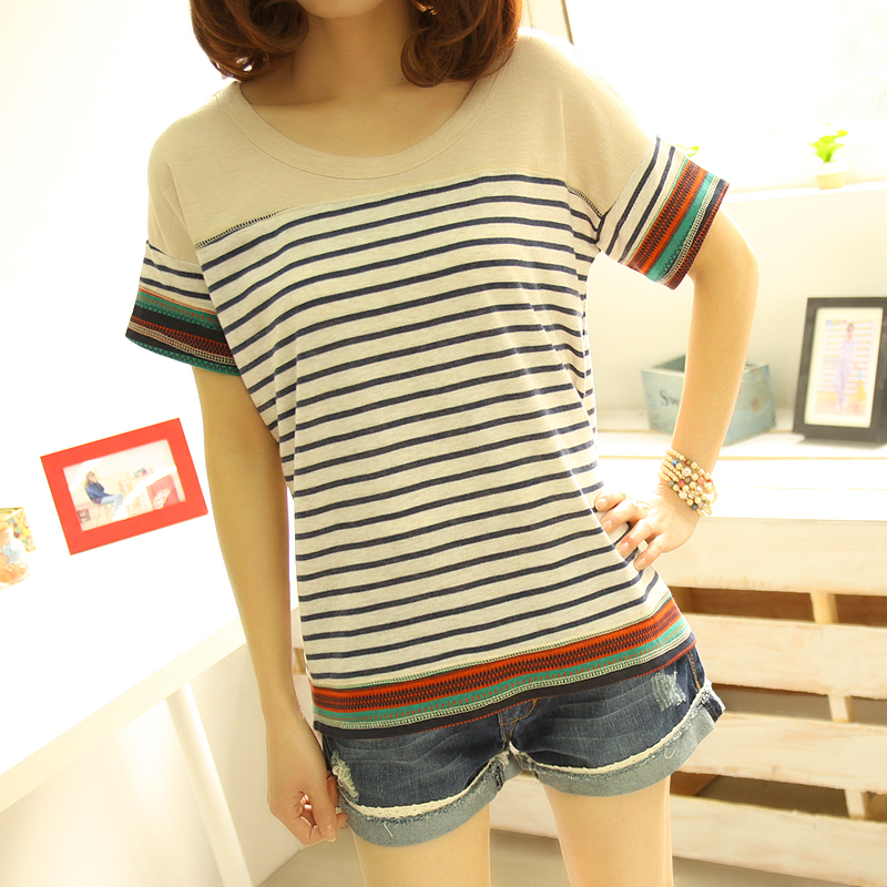 春装民族风宽松圆领...