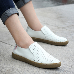  潮臣 夏季男鞋透气真皮休闲男鞋潮流板鞋 商务休闲懒人套脚河马鞋