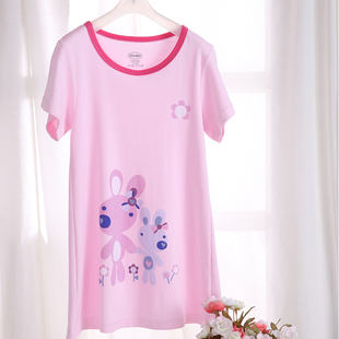  子雅贝贝女童短袖睡裙纯棉睡裙儿童睡衣