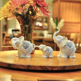  家居陶瓷装饰品结婚礼物摆件新年乔迁礼品客厅摆设大象包邮陶瓷象