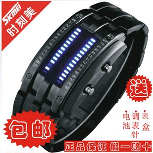  新年礼正品时刻美韩版LED男士电子表防水手表时尚创意时装潮流表
