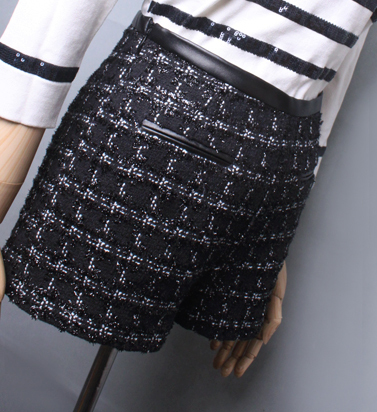 UKILIMIT独家定制小香风<em>套装</em>显瘦<em>毛呢短裤高腰</em>