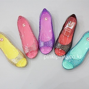  韩国进口童鞋正品代购 夏季女童大童透明闪闪发光凉鞋防雨鞋