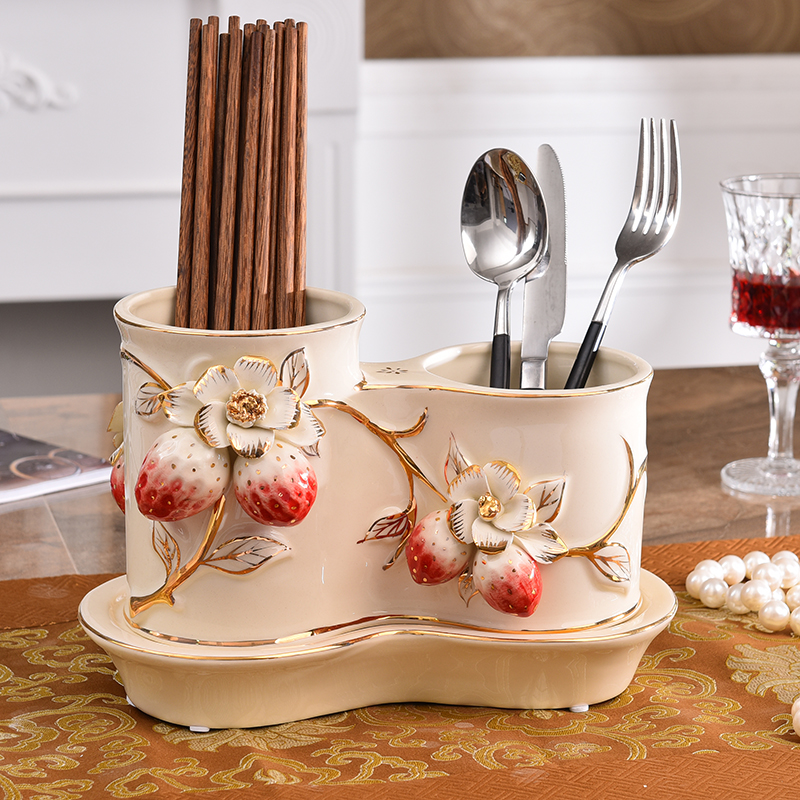 European style Chopstick ceramics Chopsticks Box Leachate originality Chopsticks cage household Tableware cage kitchen Supplies appliancein the Tableware , Tableware , Tableware cage/Shelf category - from Buy2taobao.com to provide professional Taobao agent buy service