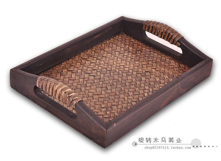 pure Thailand Imported wooden Bamboo Rattan Tray spa Supplies Tray Fruit plate tea tray Beauty salon trayin the Tableware , Tea set , Tea tray category - from Buy2taobao.com to provide professional Taobao agent buy service