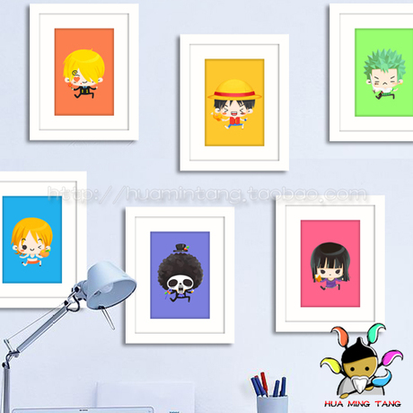 新品超人气<em>海贼王</em>可爱版<em>照片墙</em> 有框装饰画 版