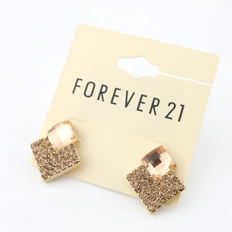 欧美饰品 FOREVER21耳钉女闪亮宝石满钻耳环批发首饰DT 欧美饰品 FOREVER21耳钉女闪亮宝石满钻耳环批发首饰DT