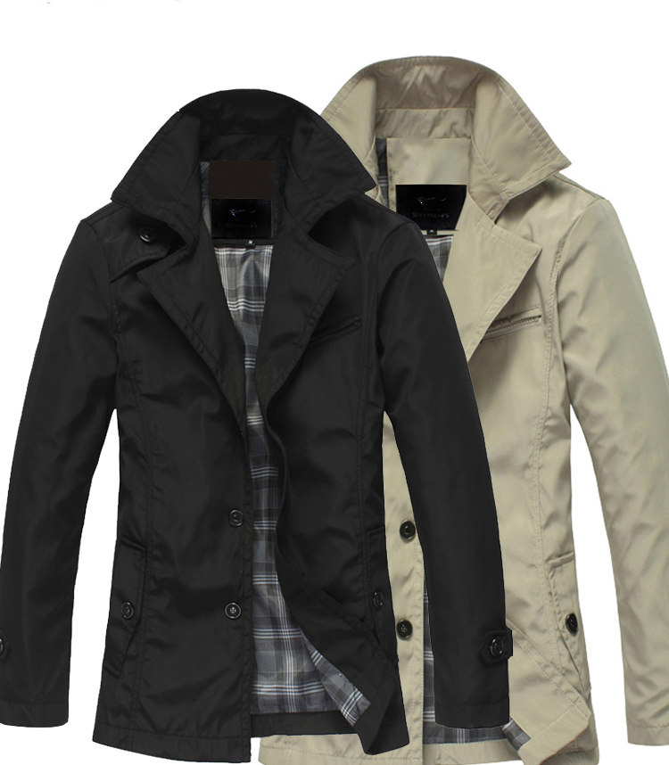 Septwolves spring new men's slim trench coat long trench coat for men in business casual men's jacket specials