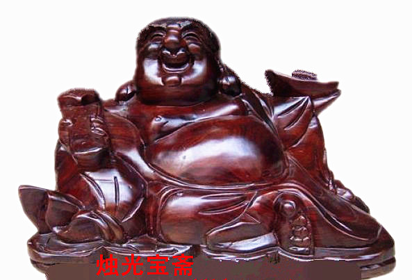 Turn on the light Ebony Wood carving Maitreya Buddha Lucky Ruyi Yuanbao Smiling mouth Feng shui ornaments Hannaford Exorcise evil spirits Home accessoriesin the Home accessories , Decoration category - from Buy2taobao.com to provide professional Taobao agent buy service