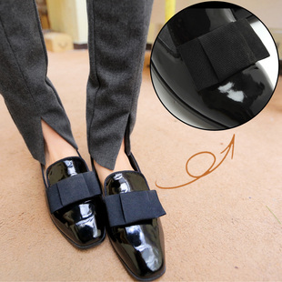  小维独家限定 甜美复古风 立体蝴蝶结装饰浅口平跟漆皮pu皮革鞋