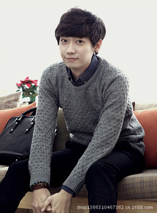2013新款<em>男士</em>韩版线衫<em>毛衣</em>菱形麻花立体<em>图案</em>