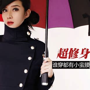 女式风衣春秋外套春装新款 英伦单排扣时尚修身中长款风衣 女