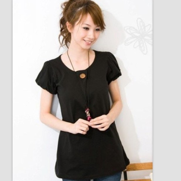 修身圆领学院风T恤...