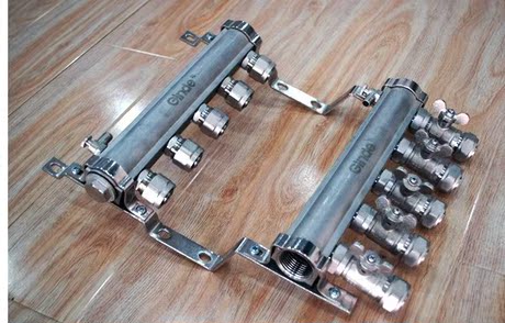 Ginde金德地暖分水器 金德分水器 全铜镀镍单