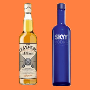  进口洋酒烈酒 美国skyy深蓝伏特加+英国剑威苏格兰威士忌 包邮