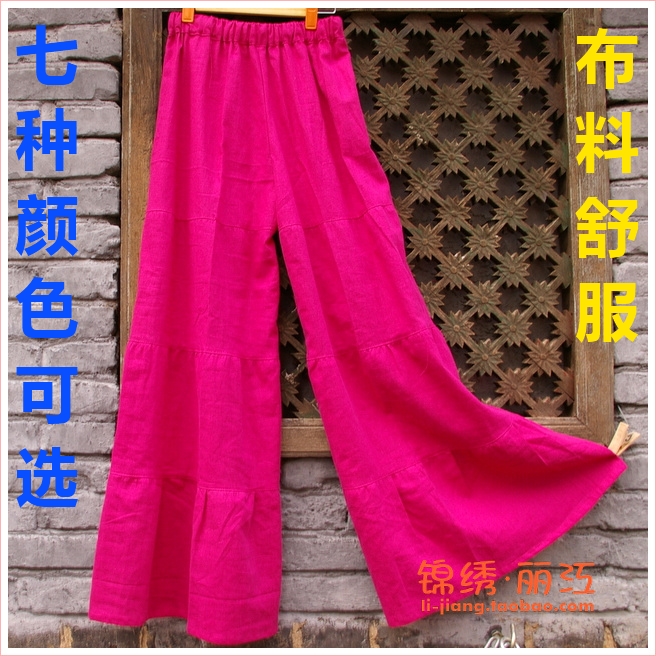 锦绣丽江 波西米亚 四节拼接阔腿裤 亚麻 面料舒服 六色选 包邮在类目 女装/女士精品, 唐装/民族服装/舞台服装, 唐装/中式服装, 裤子中 - 来自Buy2taobao.com提供专业的淘宝代购服务