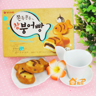  韩国进口食品零食 好丽友儿童最爱打糕鱼红豆糯米夹心174g(240克)