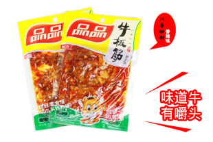  【四川特产】美味 零食品 品品牛板筋40g 香辣味 超有嚼劲