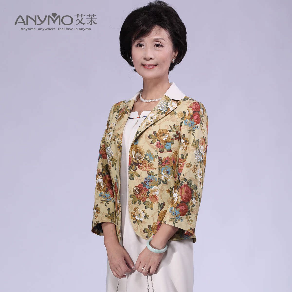 ANYMO艾茉原创妈妈装中老年女装新款秋装雅致印花西服外套A293 ANYMO艾茉原创妈妈装中老年女装新款秋装雅致印花西服外套A293