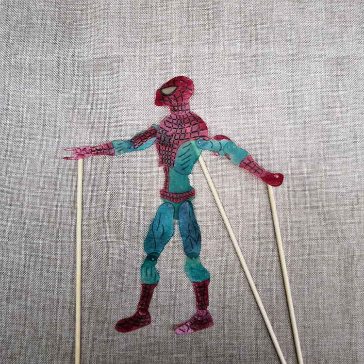 A shadow puppet character Spider-Man Operating lever Turn round Lamplight prop kindergarten manual doll Arts and Craftsin the Arts and crafts , Folk arts and crafts Features , Shadow category - from Buy2taobao.com to provide professional Taobao agent buy service