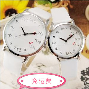  正品韩版可爱水钻时尚学生情侣手表一对包邮 皮带女表 钢带男表