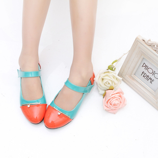  韩版儿童皮鞋女童单鞋公主鞋撞色漆皮学生鞋中大童PU皮鞋钻