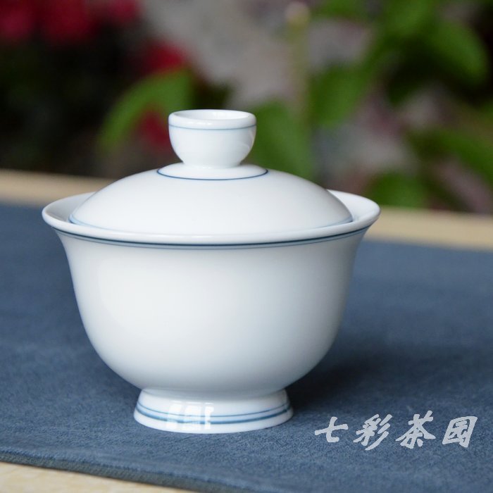 玉瓷白釉描線高腳蓋碗 160ml在類目 餐飲具, 茶具, 蓋碗中 - 來自Buy2taobao.com提供專業的淘寶代購服務