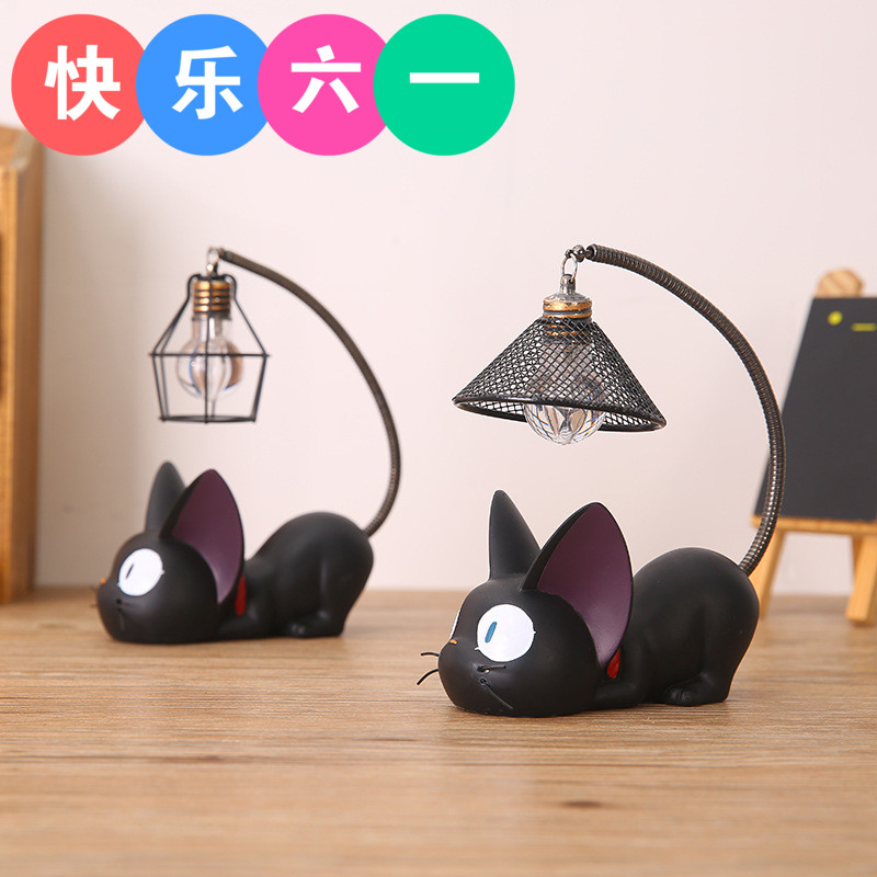 可爱创意居家装饰礼品工艺品魔女宅急便魔法吉吉猫铁艺小夜灯摆件|msdalam kategori keluarga memasang ibu, Lampu & Lighting Fixtures, cahaya malam - dari Buy2taobao.com untuk memberikan perkhidmatan ejen Taobao profesional membeli