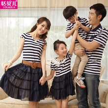 Tim Belle Family fitted summer home improvement 2013 striped chiffon dress mother and child, mother of women installed