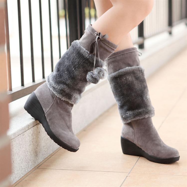 女式加厚棉毛女靴...