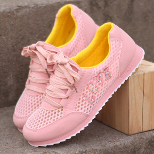  欧美英伦少女鞋韩版春夏款透气网鞋亮片平底运动休闲单鞋板鞋