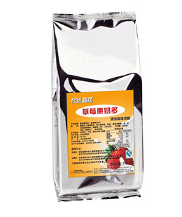  珍珠奶茶原料批发 晶花三合一草莓果奶多奶茶粉1KG  草莓奶茶