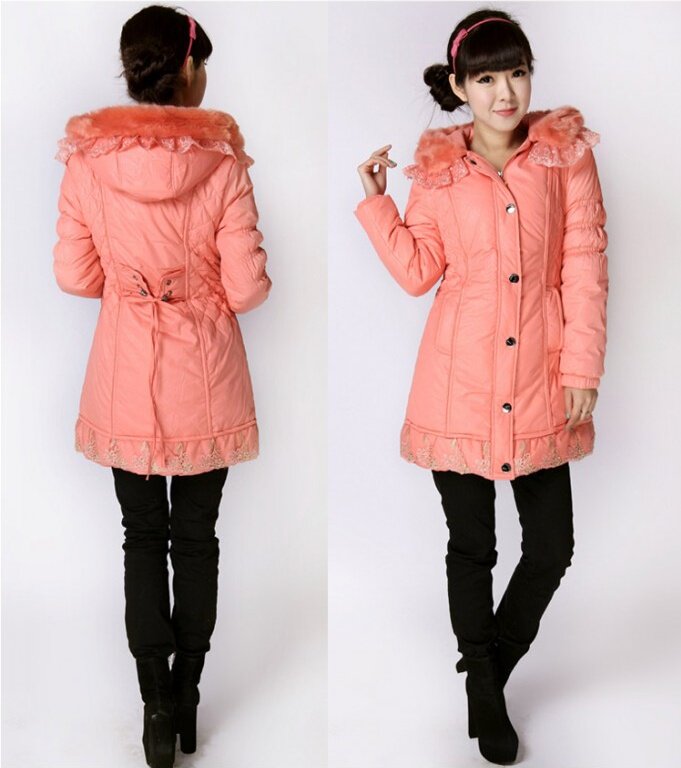 2012新品 韩版加厚带帽中长款女棉袄棉衣 长身女式修身棉服大衣