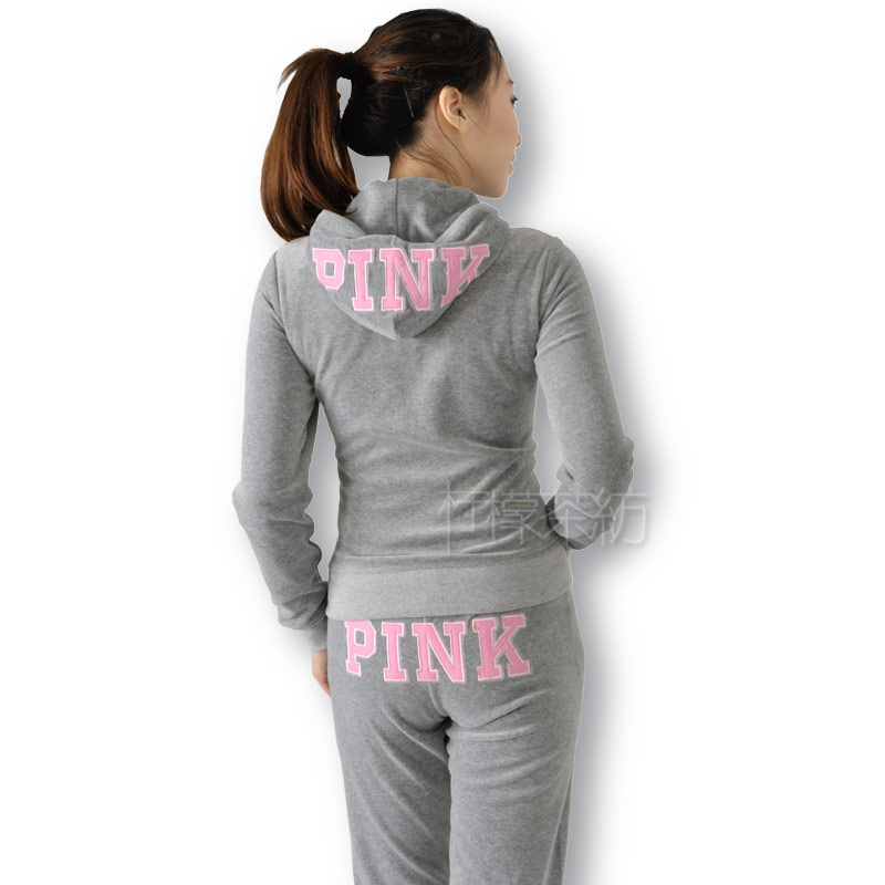Velvet motion leisure time suit PINK Embroidered suit female Korean Edition fashion Athletic Wearin the Women's clothing/Boutique , Set/Student uniforms/Work uniforms , Leisure sports suit category - from Buy2taobao.com to provide professional Taobao agent buy service