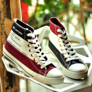  正品Mr.b夏季新款高帮帆布鞋 时尚潮流系带板鞋韩版英伦男鞋