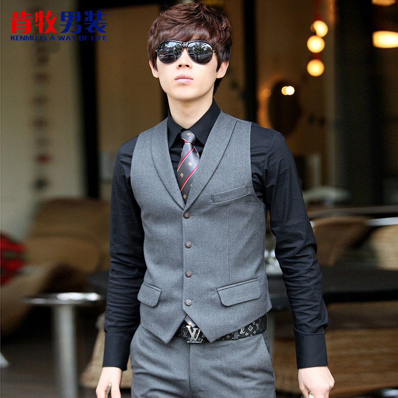 肯牧男装2013新款修身<em>马甲</em> 韩版<em>西装马夹</em> 商务