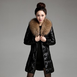  海宁皮衣 新款 女式真皮羽绒服 貉子毛领加厚绵羊皮 可定大码