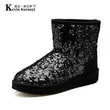2013冬季新款防滑韩版女靴时尚潮流亮片雪地靴女棉鞋短靴