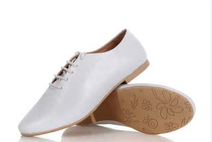  正品代购玖熙新秋款女鞋英伦真皮鞋 欧美羊皮平底小白鞋 女单鞋