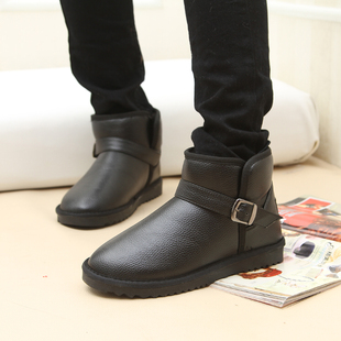  热卖新防水棉鞋短靴低筒男款靴子男士雪地靴正品PU皮特价男靴