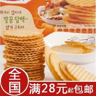  韩国进口膨化零食/食品 好丽友奶酪烤薯片60g 休闲饼干 非油炸