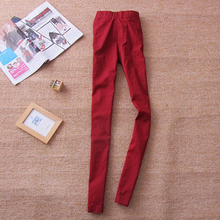  品牌仿单新款春装女韩版糖果色休闲彩裤小脚裤铅笔裤弹力修身